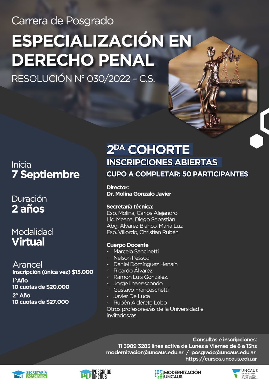 EspecializaciÓn En Derecho Penal Grupo 2 — Cursos Uncaus 5195